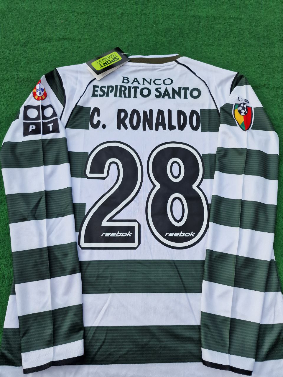 Cristiano Ronaldo – Sporting Lissabon 2001 2003 – Erste Saison – Langärmliges Retro-Trikot