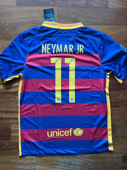 Neymar Jr Barcelona 2015/16 Retro Jersey Soccer Maillot Maglia Soccer Shirt
