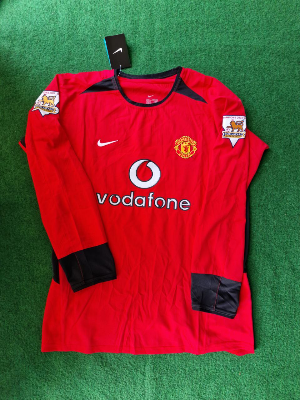 Cristiano Ronaldo Manchester United 2002 2004 Red Retro Long Sleeve Jersey Trikot Maillot