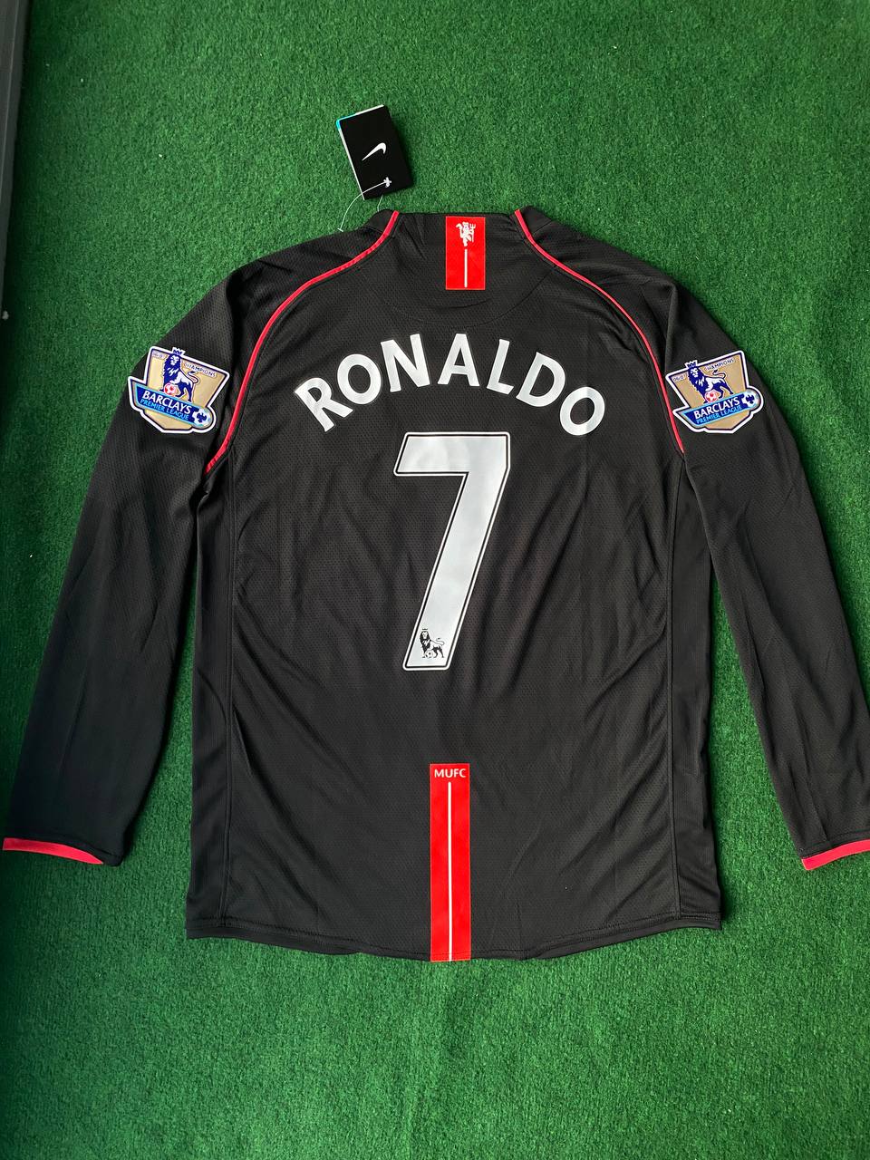 Cristiano Ronaldo Manchester United Schwarzes Retro-Fußballtrikot