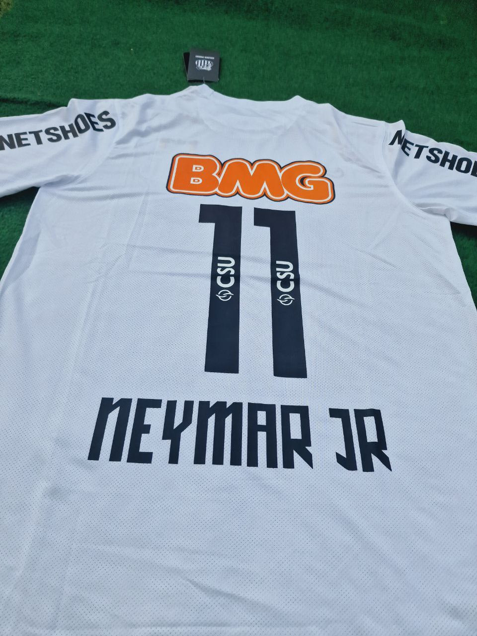 Neymar Jr. Santos Fc Weißes Retro-Fußballtrikot