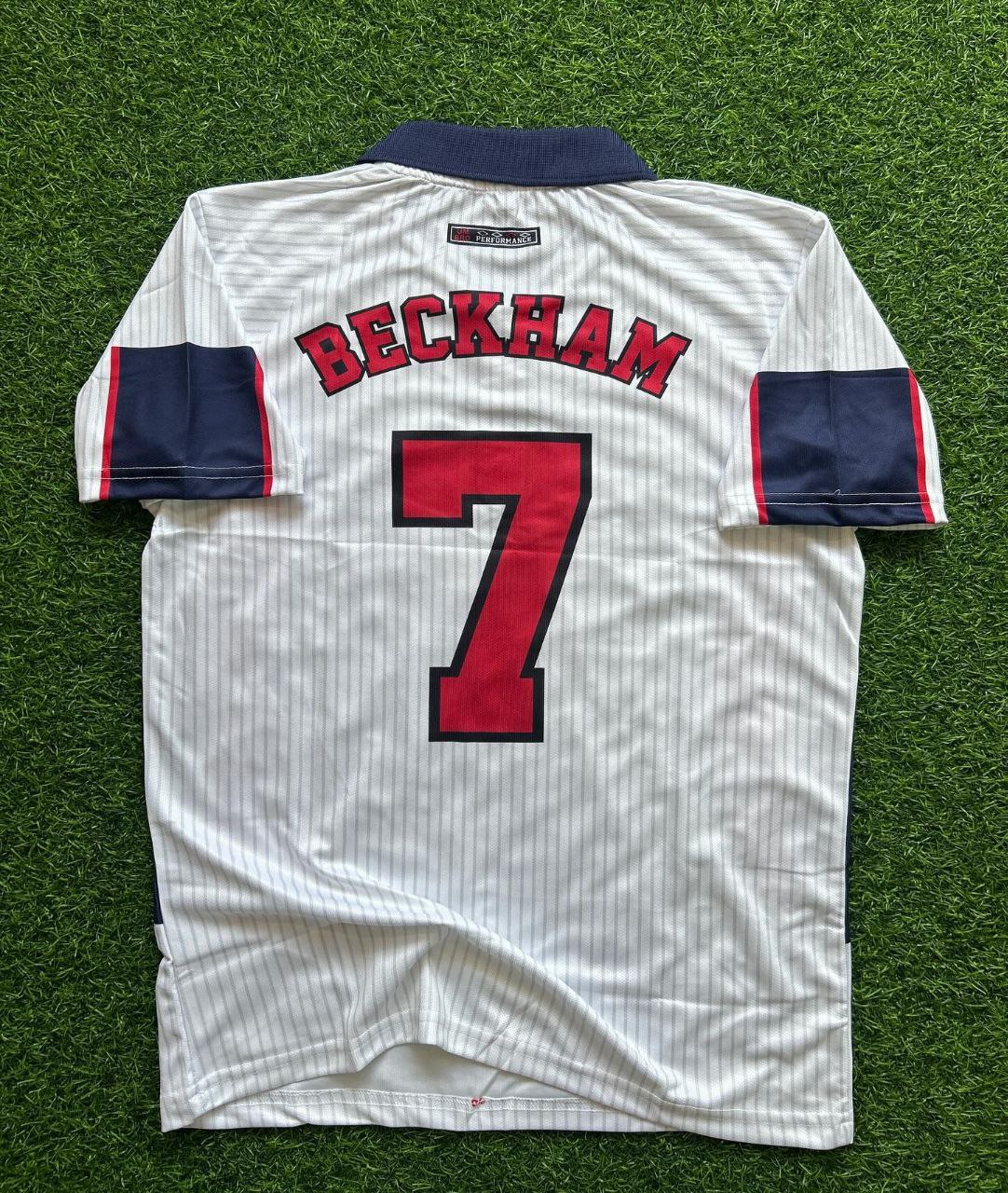 David Beckham İngiltere Kırmızı Beyaz Retro Forma