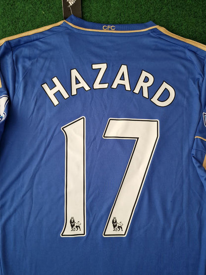 Eden Hazard Chelsea 2012-13 Premier League Patch Blue Retro Football Jersey