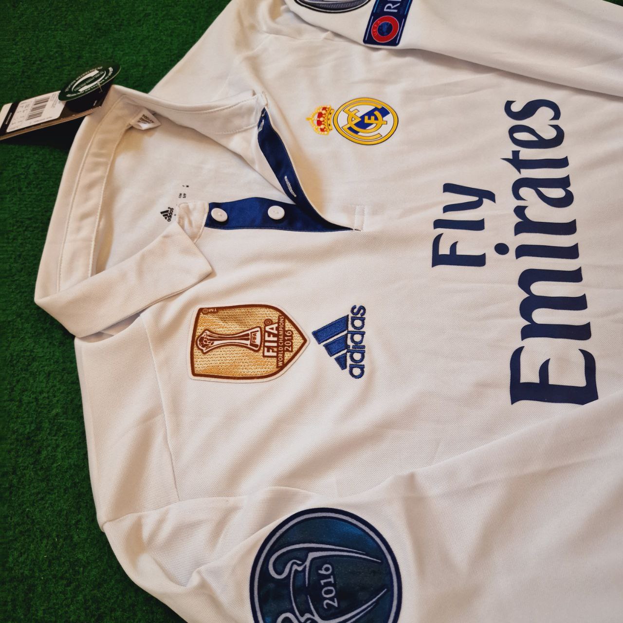 Cristiano Ronaldo Real Madrid 2016 White Long Sleeve Retro Jersey Trikot Maglia