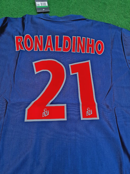 Ronaldinho Gaucho number #21 2001 Retro Football Jersey Kit