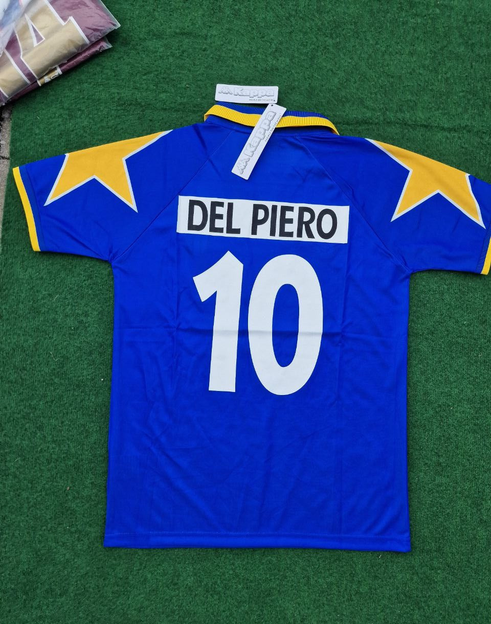 Del Piero Juventus Blaues Retro-Fußballtrikot