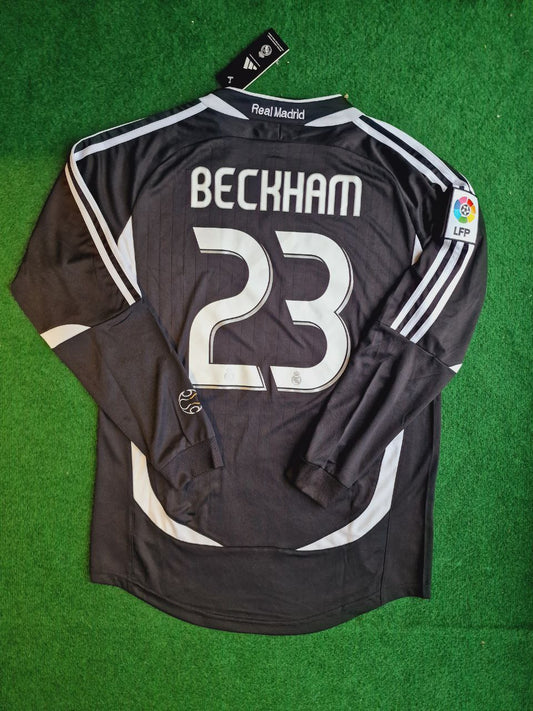 David Beckham Real Madrid Black Long Sleeve Football Jersey