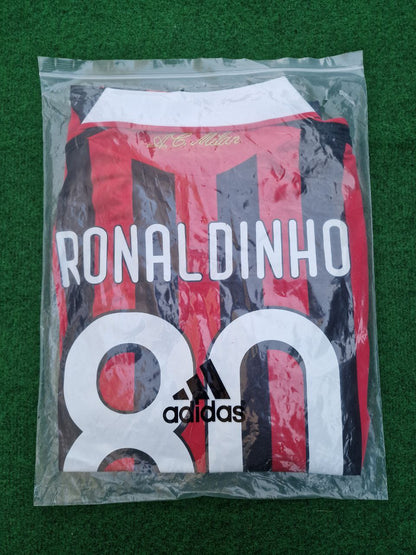 Ronaldinho Milan 2009 2011 Maillot rétro à manches longues Maillot Trikot Maglia