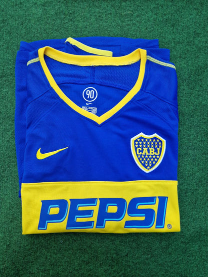 Carlos Tevez Boca Juniors 2003 2004 Retro Long Sleeve Jersey Maillot Trikot Maglia