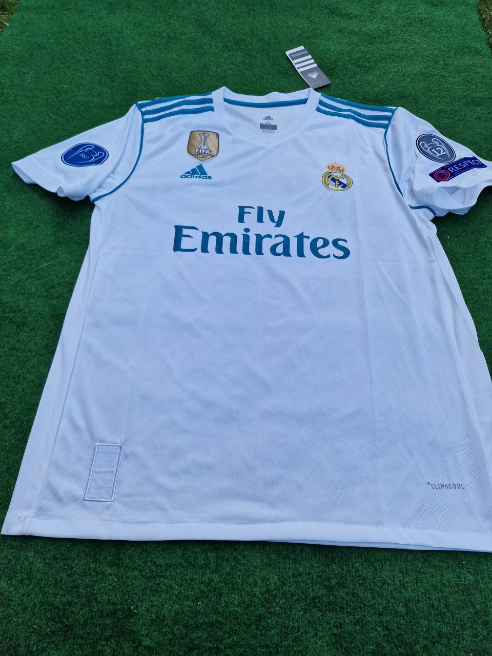 Cristiano Ronaldo Real Madrid 2017 2018 White Retro Football Jersey Trikot Maglia