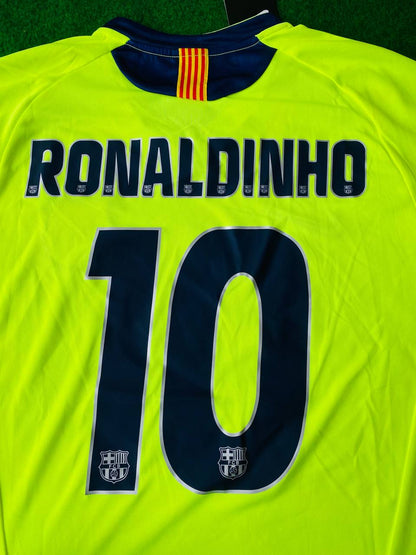 Ronaldinho Gaucho Barcelona 2005 2006 Green Yellow Retro Jersey Trikot Maillot