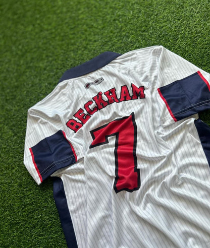David Beckham England Red And White Retro Jersey