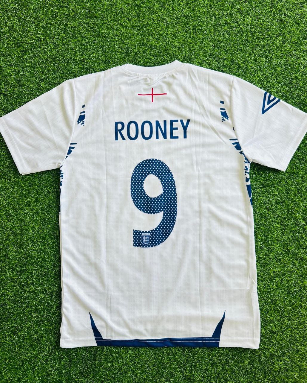 Wayne Rooney 2007-09 England White Retro Jersey