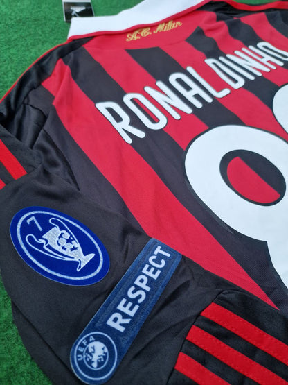 Ronaldinho Milan 2009 2011 Maillot rétro à manches longues Maillot Trikot Maglia