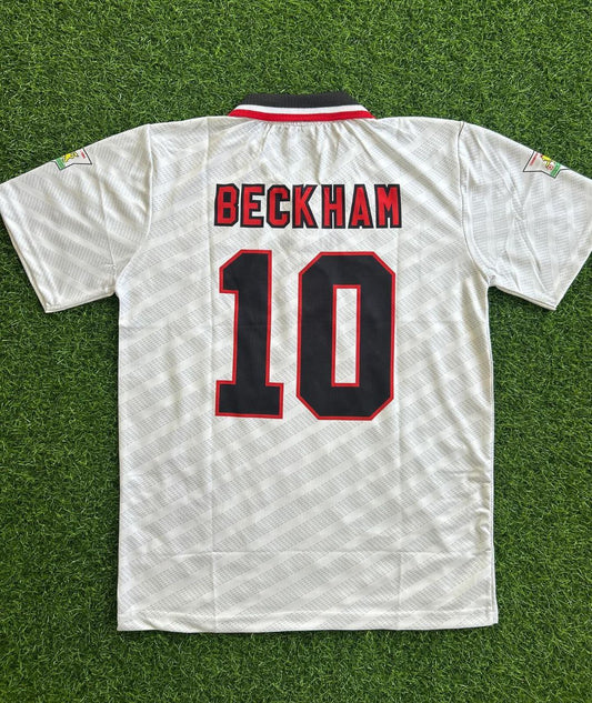 Weißes David Beckham-Retro-Trikot von Manchester United