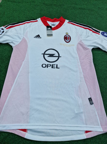 Maillot rétro blanc d'Andriy Shevchenko AC Milan Finale de la Ligue des champions 2003 Old Trafford