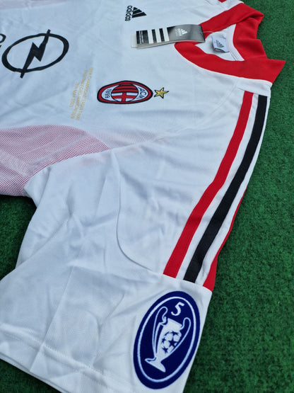 Maillot rétro blanc d'Andriy Shevchenko AC Milan Finale de la Ligue des champions 2003 Old Trafford