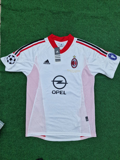Maillot rétro blanc d'Andriy Shevchenko AC Milan Finale de la Ligue des champions 2003 Old Trafford