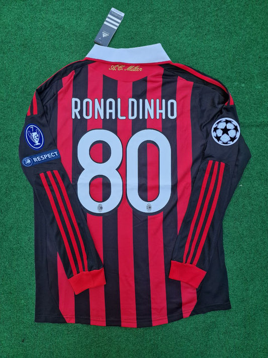 10/11 Ronaldinho AC Milan Retro Jersey Maillot Trikot Maglia