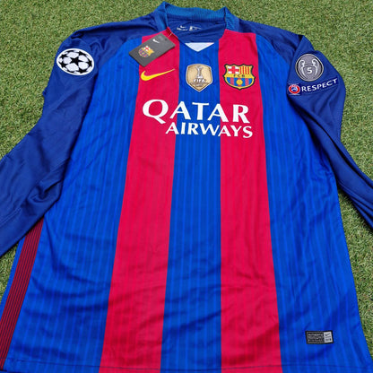Neymar JR Barcelona 2016 Retro Jersey Soccer Trikot Maillot