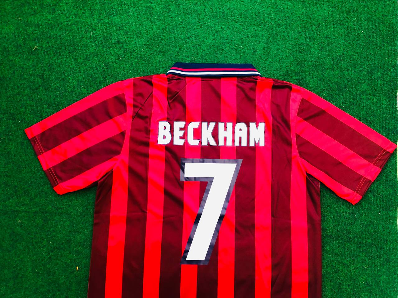 David Beckham England Red Retro Football Jersey