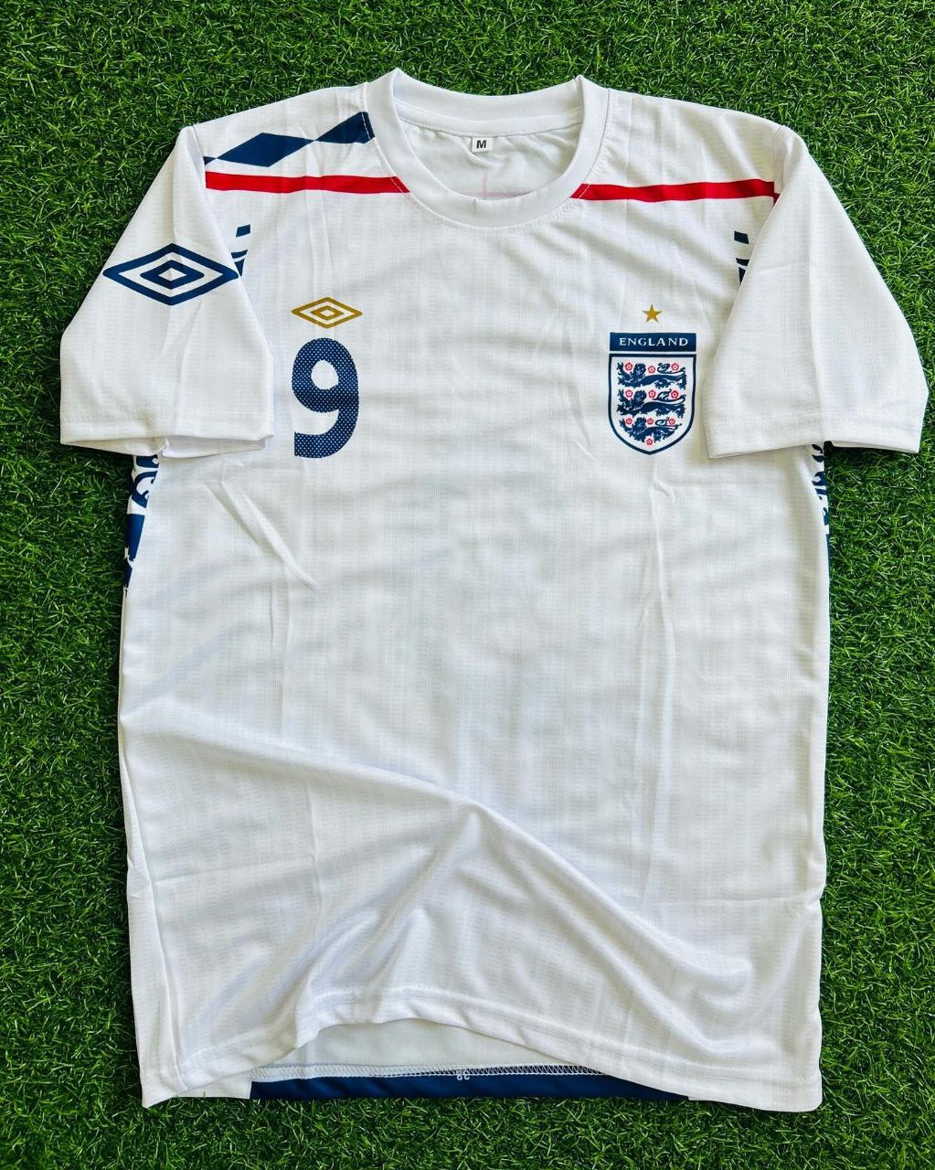 Wayne Rooney 2007-09 England White Retro Jersey