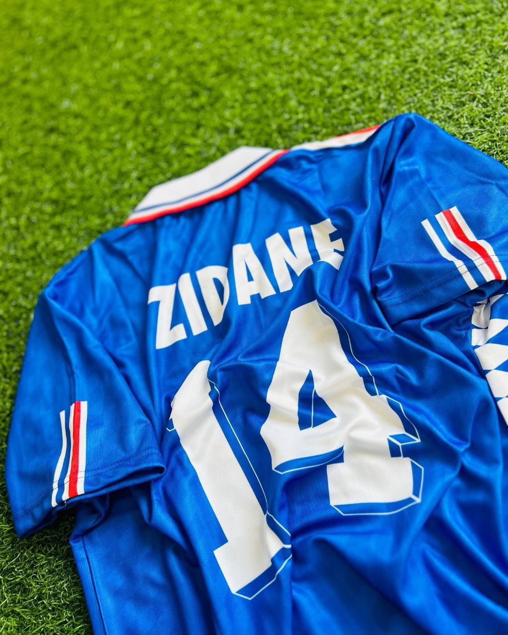Zinédine Zidane 1994-95 Frankreich Blaues Retro-Trikot