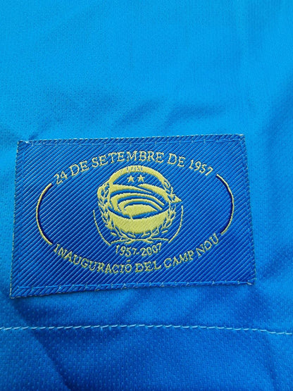 Lionel Messi Barcelona 2007 2008 Light Blue Yellow Number 19 Retro Jersey Maillot Trikot Maglia