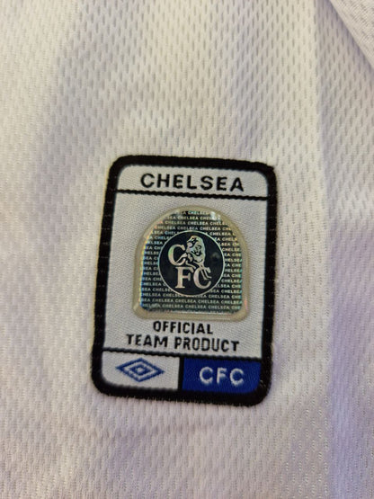 Didier Drogba 15 Chelsea Away 2004 Retro White Long Sleeve Jersey Trikot Kit Maillot Soccer Shirt