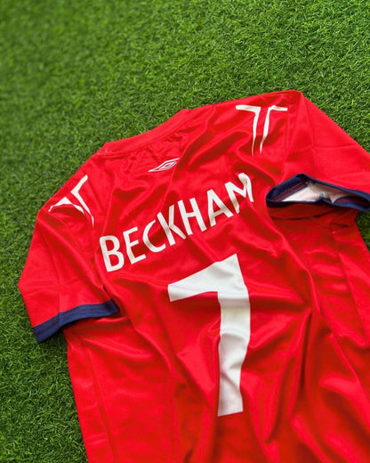 David Beckham England Red And White Retro Jersey