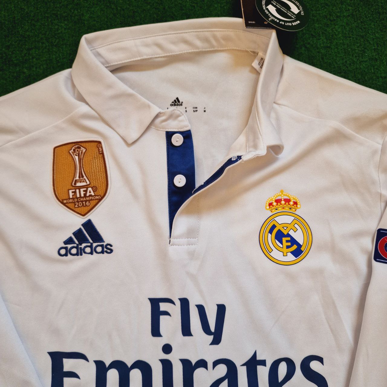 Cristiano Ronaldo Real Madrid 2016 White Long Sleeve Retro Jersey Trikot Maglia