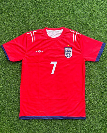 David Beckham England Red And White Retro Jersey