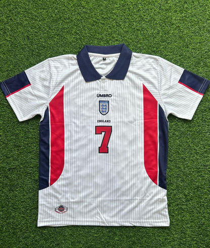 David Beckham England Red And White Retro Jersey