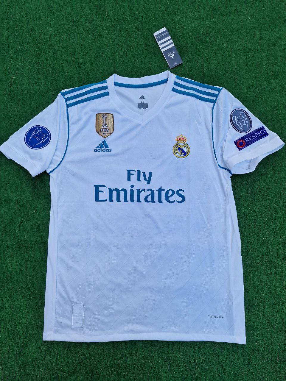 Cristiano Ronaldo Real Madrid 2017 2018 White Retro Football Jersey Trikot Maglia