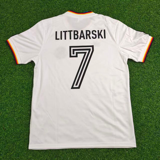 Pierre Littbarski #7 Allemagne 1986 Coupe du Monde Maillot Rétro Vin