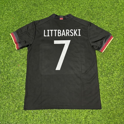 Pierre Littbarski #7 Germany Black Retro Football Jersey