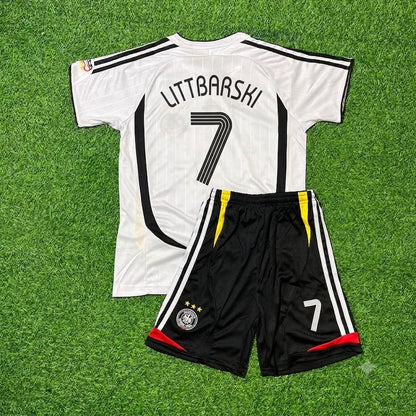 Pierre Littbarski Germany Kids White Special Retro Football Jersey Kit
