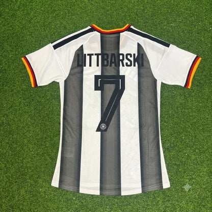 Pierre Littbarski Germany Stripe Special Edition Black White Jersey Trikot Maillot