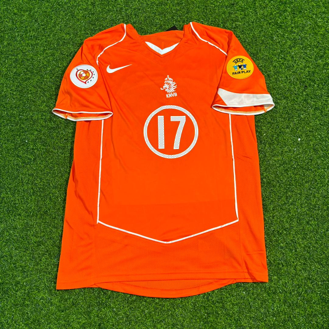 Pierre van Hoojdonk Netherlands EURO 2004 Home Retro Jersey Trikot