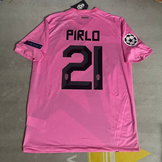 Andrea Pirlo Juventus Pink Black 2012 2013 Season Retro Jersey