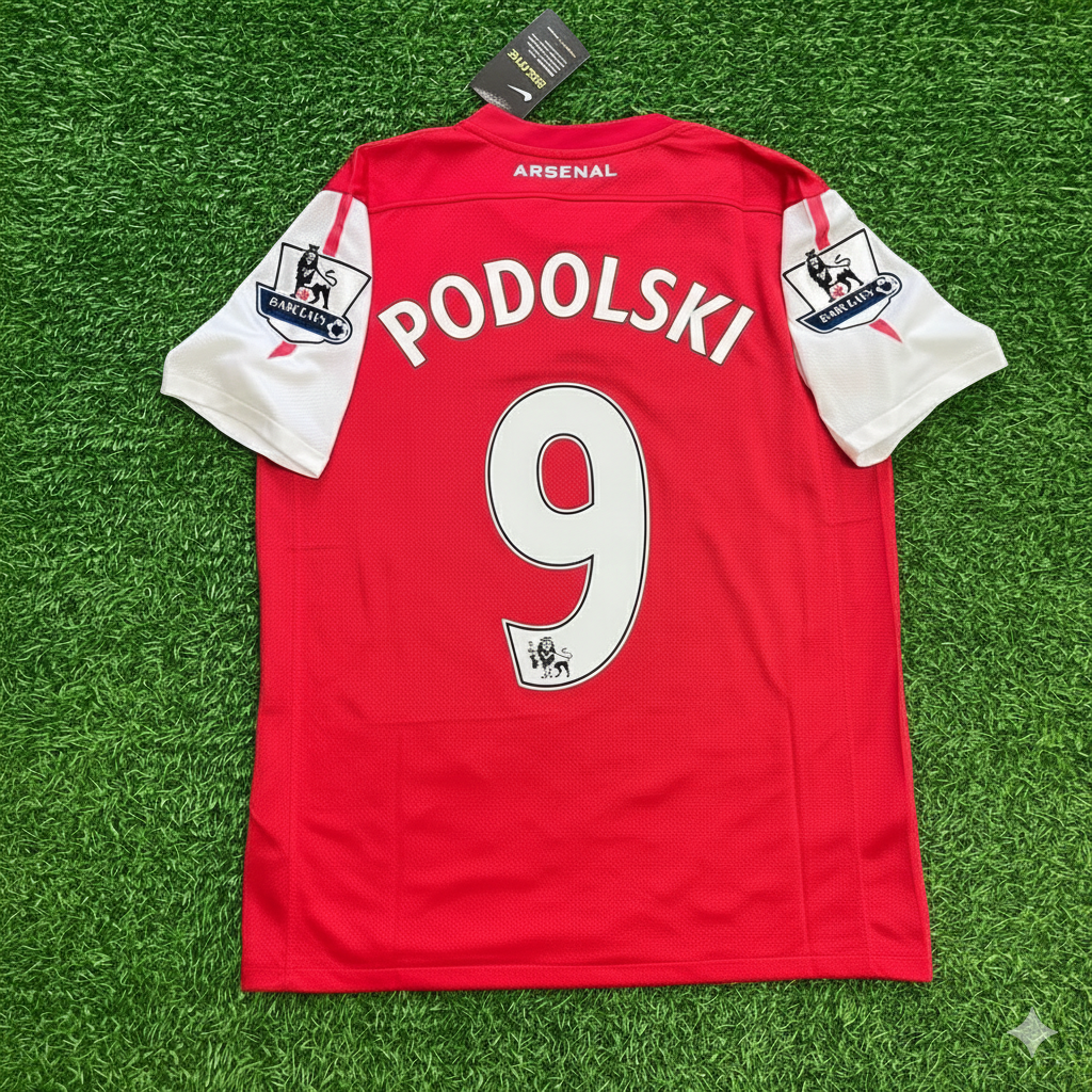 Lukas Podolski Arsenal 2011-2012 Retro Kit Jersey Trikot Maglia Soccer Shirt