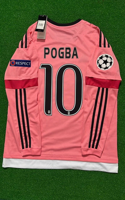 Paul Pogba Juventus Pink Retro 2015-2016 Pink Jersey Trikot