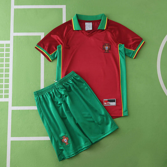 Portugal 1998 Season Home kids  Retro Jersey Trikot Soccer Shirt