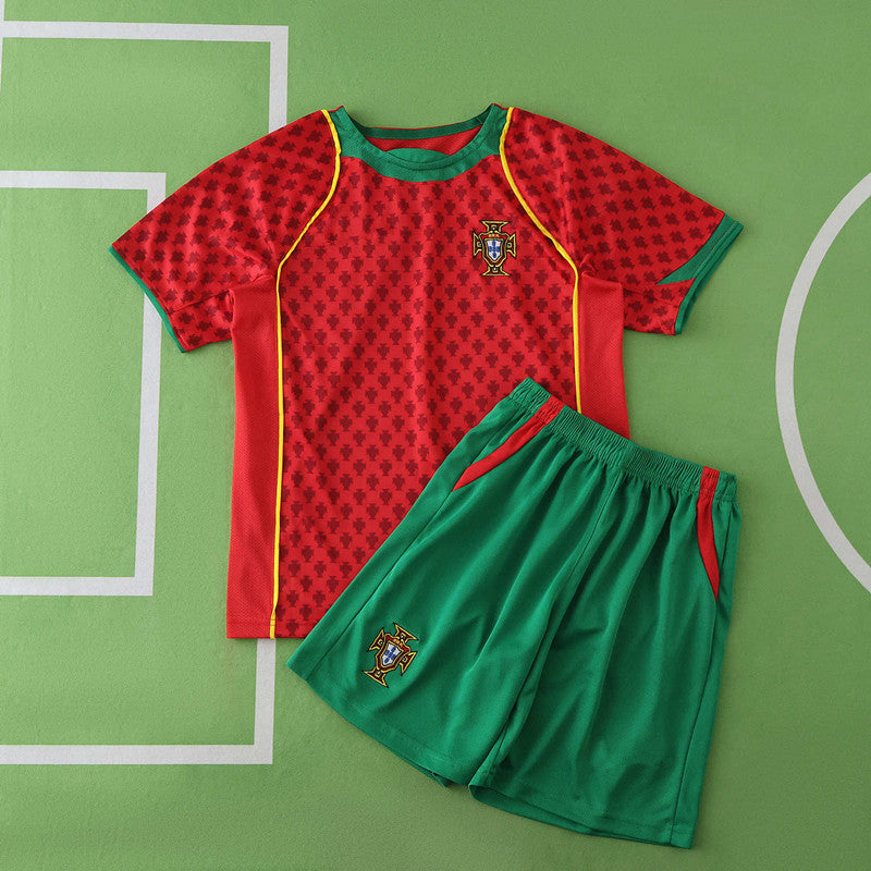 Portugal 2004 Season Home kids  Retro Jersey Trikot Soccer Shirt