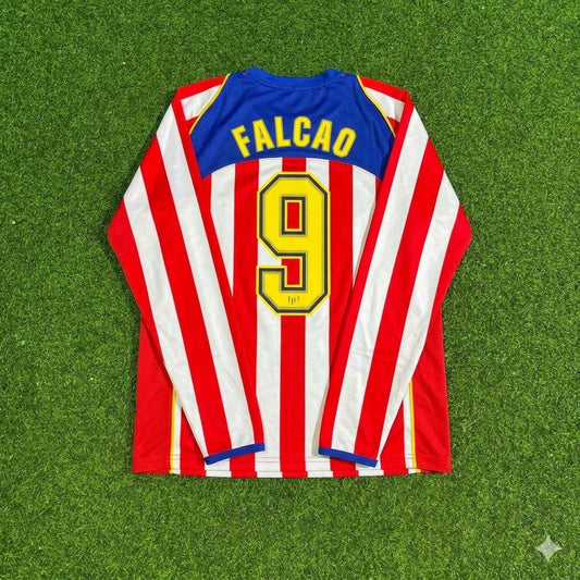 Radamel Falcao #9 Atlético Madrid Spider-Man Long Sleeve Retro Football Jersey