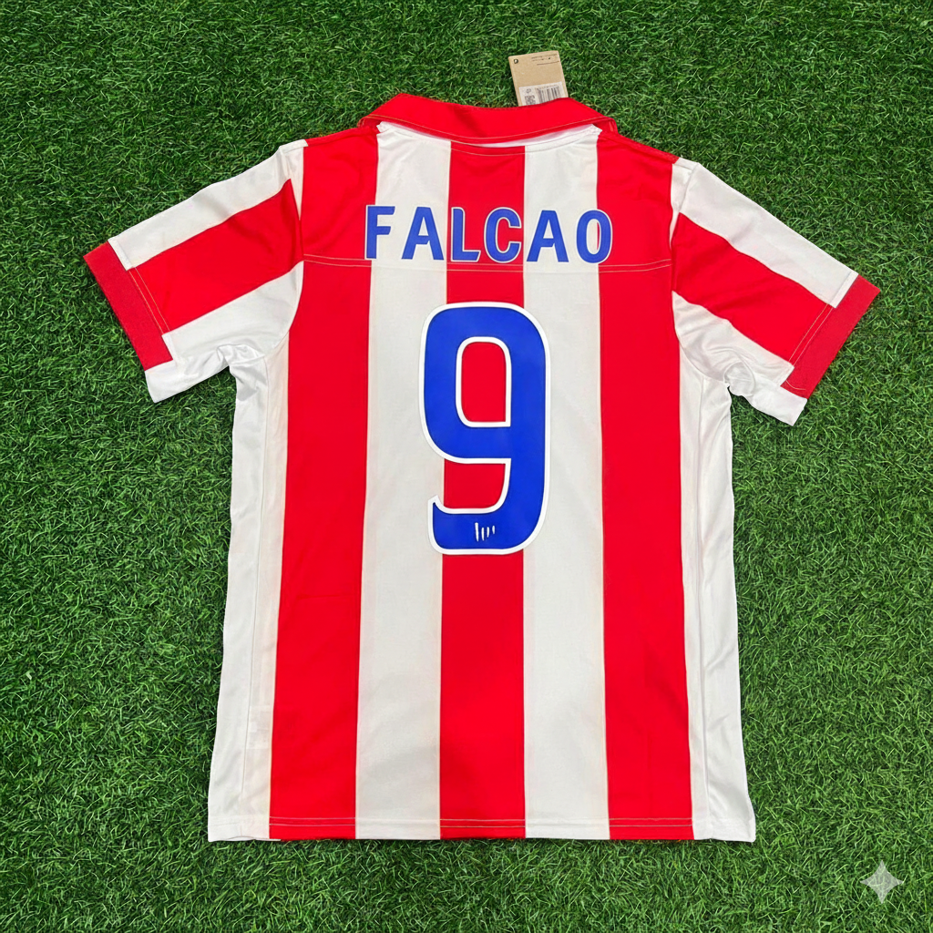 Radamel Falcao Atletico de Madrid Retro Soccer Kit Jersey Trikot Maglia Shirt