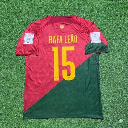 Rafael Leão #15 Portugal 2022 World Cup Home Retro Football Jersey