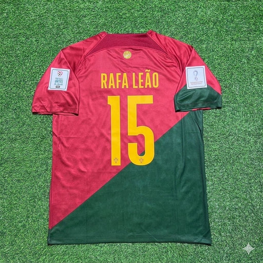 Rafael Leão #15 Portugal 2022 World Cup Home Retro Football Jersey