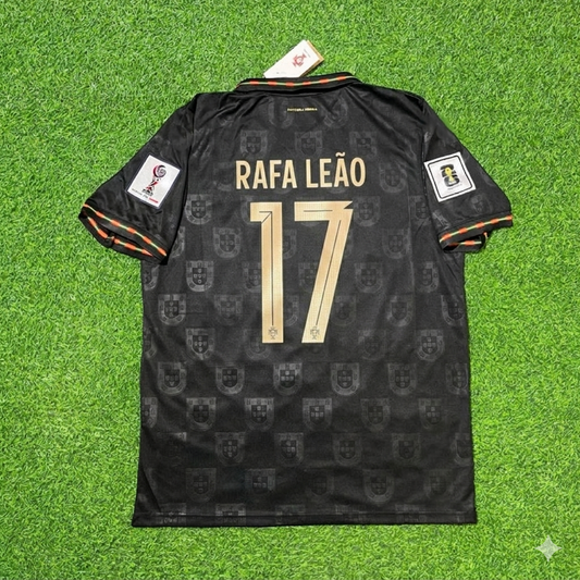 Rafael Leão #17 Portugal 2026 World Cup Black Football Jersey