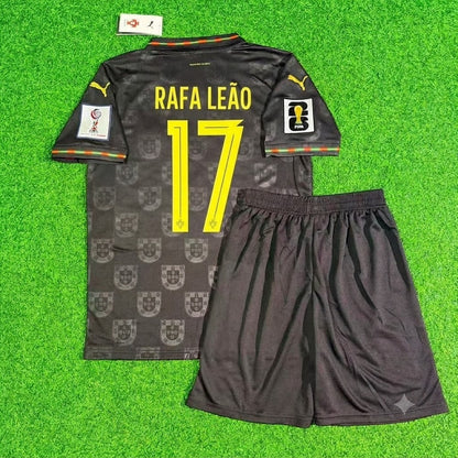 Rafael Leao Portugal 2026 World Cup Black Kids Football Jersey